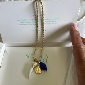 Beach Long Pull tie Charm necklace gold